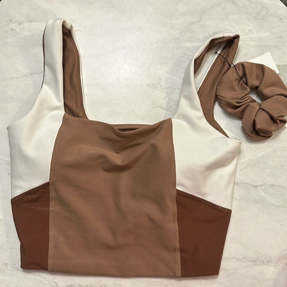 NWT! YPB Longline Sports Bra Top with Matching Scrunchie!